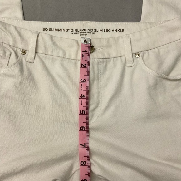Chicos So Slimming Girlfriend Jean White Slim Leg Ankle Size 2P (Chico’s 00P) - Picture 6 of 12